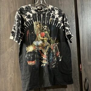 Vintage Skull Shirts Biker Babe Shirt Size large